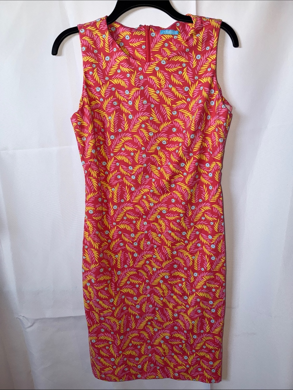 Sleeveless Pink & Yellow Printed Dress